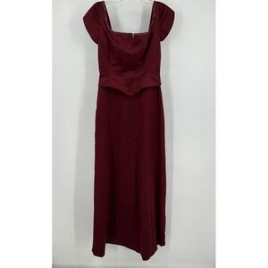 B2 Womens Y2K Fairycore Gown Size 10 Burgundy Corset Maxi Formal Dreamy Vintage